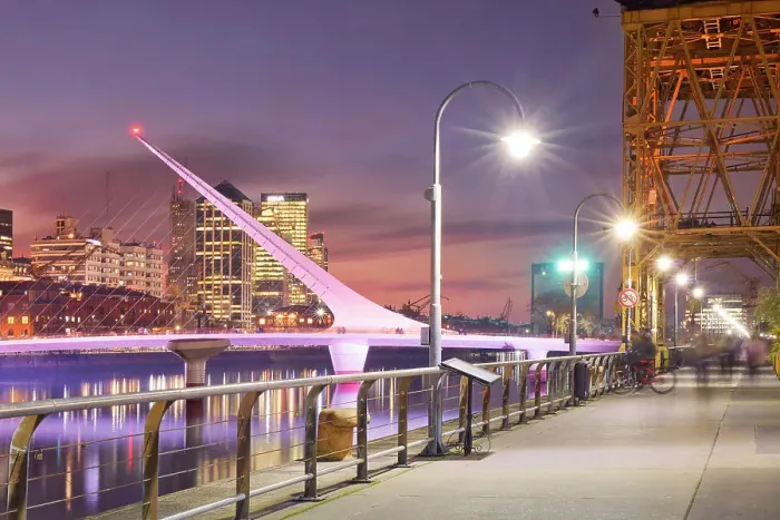 Framed Print : The Puente de la Mujer bridge at twilight, Puerto Madero, Buenos Aires, Argentina Framed Print : The Puente de la Mujer bridge at twilight, Puerto Madero, Buenos Aires, Argentina