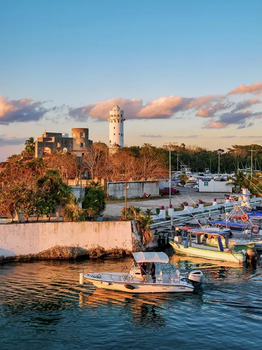 Framed Print : Puerto de Abrigo at sunset, San Miguel de Cozumel, Cozumel Island, Quintana Roo State, Mexico