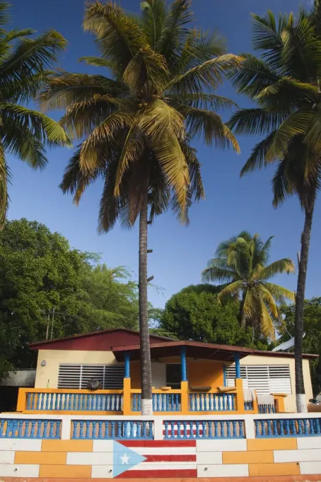 Framed Print : Puerto Rico, South Coast, Guanica, house with Puerto Rican flag mural Framed Print : Puerto Rico, South Coast, Guanica, house with Puerto Rican flag mural