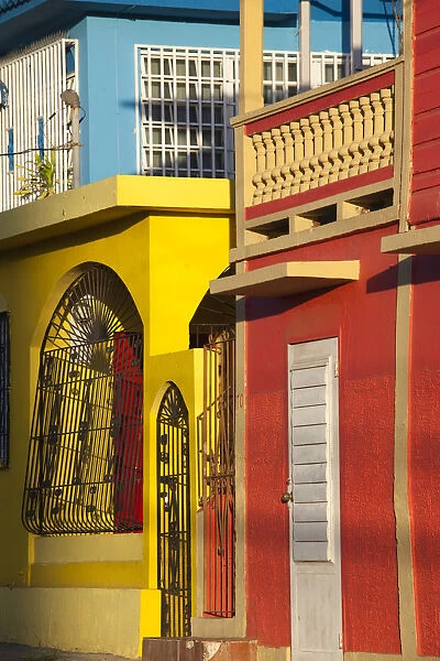 Puerto Rico, South Coast, Yauco, colorful buildings