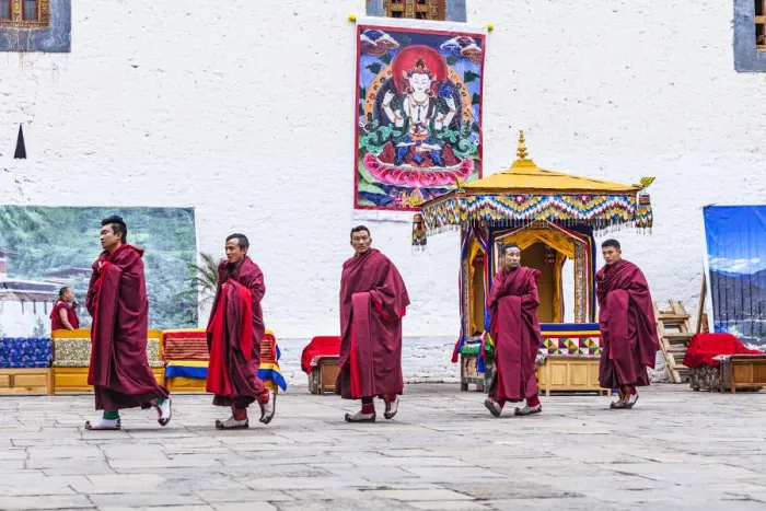 Framed Print : Punakha Tshechu (otherwise known as Punakha Festival), Punakha Dzong, Punakha