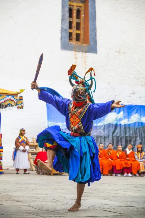 Framed Print : Punakha Tshechu (otherwise known as Punakha Festival), Punakha Dzong, Punakha