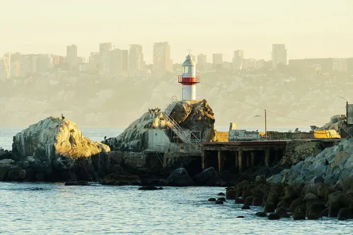 Framed Print : Punta Condell lighthouse at sunrise, Punta Gruesa, Valparaiso, Valparaiso Province, Valparaiso Region, Chile Framed Print : Punta Condell lighthouse at sunrise, Punta Gruesa, Valparaiso, Valparaiso Province, Valparaiso Region, Chile