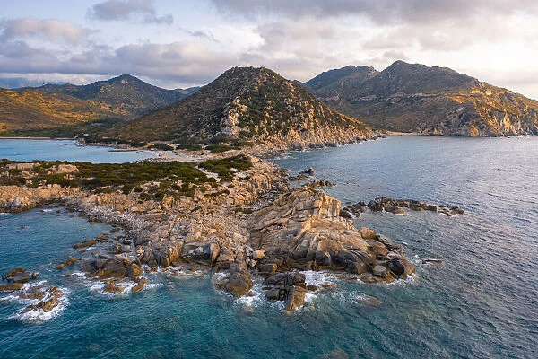Punta Molentis cape and beach, Villasimius, Cagliari, Sardinia, Italy
