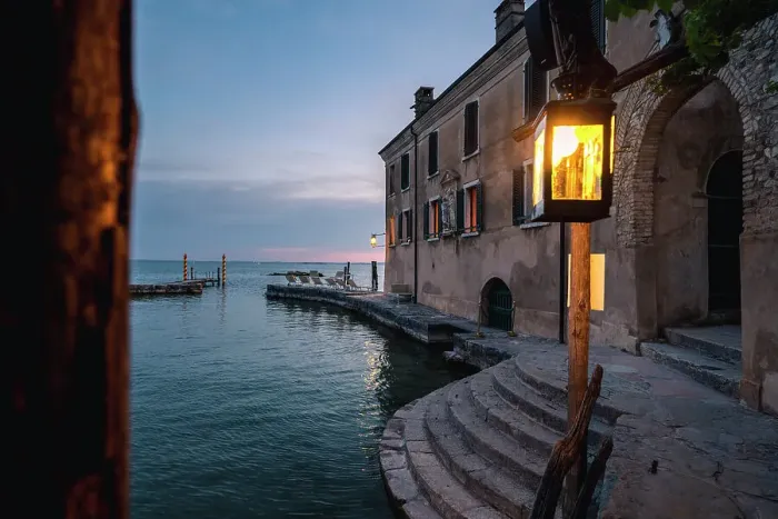 Framed Print : Punta San Vigilio during sunset. Garda, Verona province, Veneto, Garda Lake, Italy Framed Print : Punta San Vigilio during sunset. Garda, Verona province, Veneto, Garda Lake, Italy