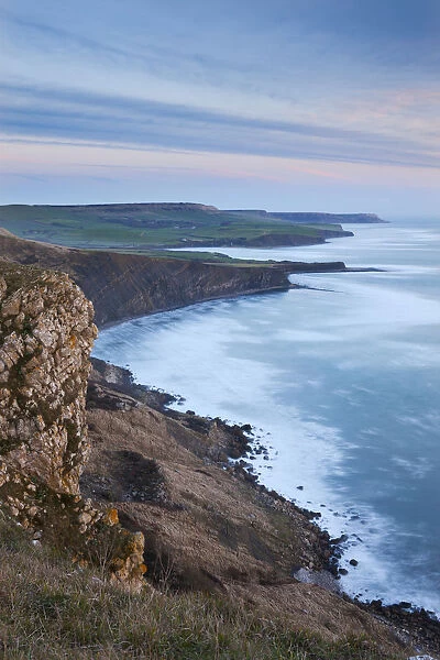 Purbeck Coastline viewed from Gad Cliff, Jurassic Coast World Heritage Site, Dorset