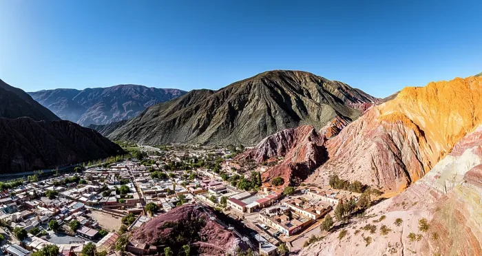 Framed Print : Purmamarca village and mountains, Jujuy, Quebrada de Humahuaca, Argentina Framed Print : Purmamarca village and mountains, Jujuy, Quebrada de Humahuaca, Argentina