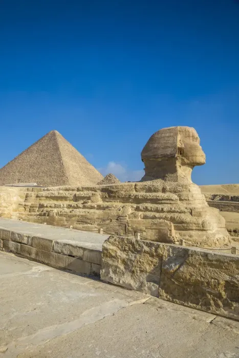 Framed Print : Pyramid of Cheops and the Sphinx, Pyramids of Giza, Giza, Cairo, Egypt