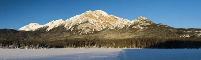 Framed Print : Pyramid Lake in Winter, Jasper National Park, Alberta, Canada