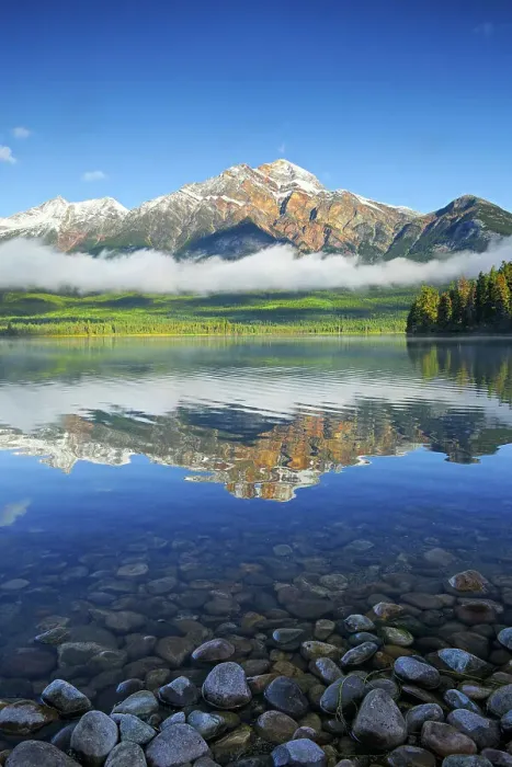 Framed Print : Pyramid Mountain reflected in Pyramid Lake and the Canadian Rocky Mountains, Jasper National Park, Alberta, Canada