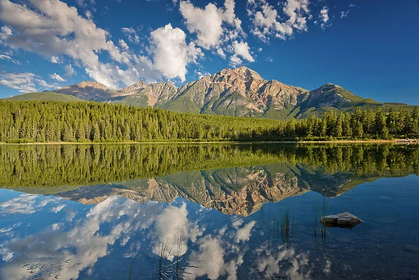 Pyramid Mountain Reflecting in Patricia Lake, Jasper National Park, Alberta, Canada