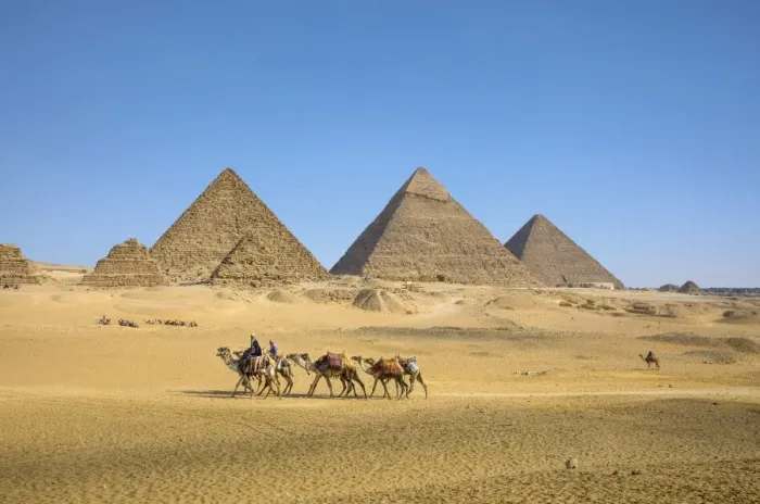 Framed Print : Pyramids of Giza, Giza, Cairo, Egypt