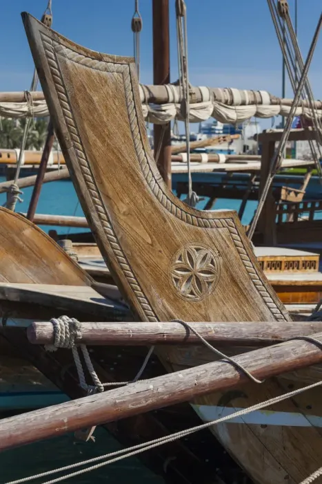 Framed Print : Qatar, Doha, Dhows on Doha Bay, detail Framed Print : Qatar, Doha, Dhows on Doha Bay, detail