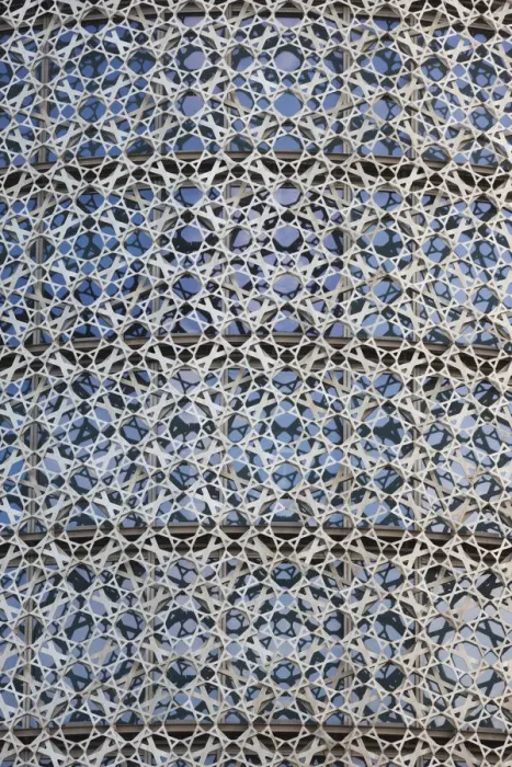 Framed Print : Qatar, Doha, Doha Bay, West Bay skyscrapers, Burj Qatar Tower, detail of exterior Framed Print : Qatar, Doha, Doha Bay, West Bay skyscrapers, Burj Qatar Tower, detail of exterior