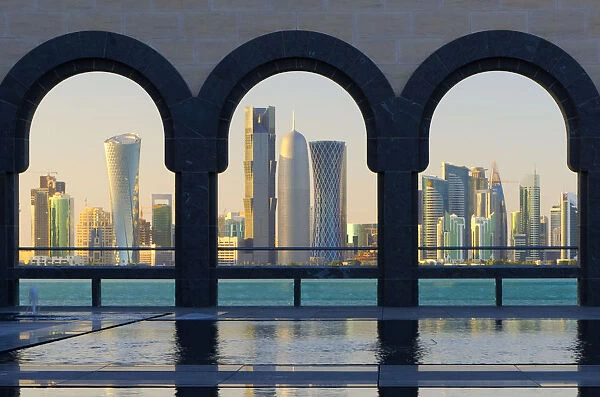 Qatar, Doha, Doha Skyline, Al Bidda Tower, Palm Tower West, Burj Qatar and Tornado