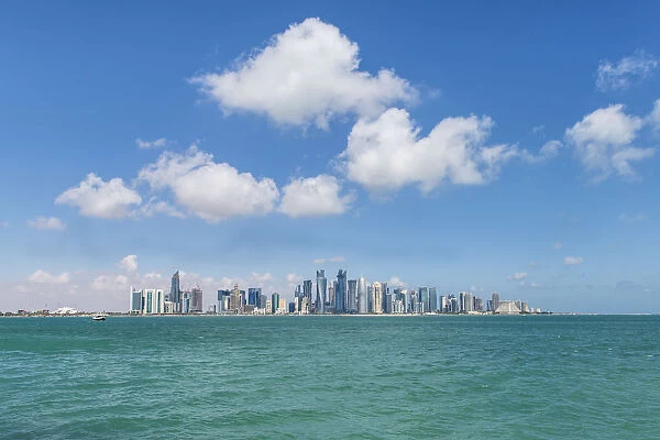 Qatar, Doha, new skyline of the West Bay central financial district of Doha