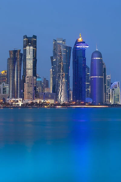 Qatar, Doha, new skyline of the West Bay central financial district of Doha
