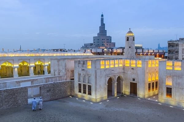 Qatar, Doha, the spiral mosque of the Kassem Darwish Fakhroo Islamic Centre in Doha