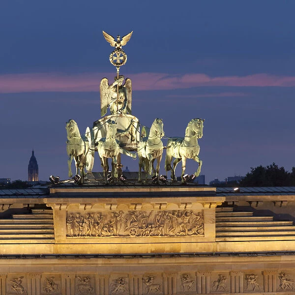 Quadriga statue on top of the Brandenburg Gate, Berlin, Germany