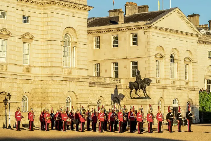 Framed Print : The Queens guards during Beating the Retreat. This is a military ceremony dating back to the 17th-century. Westminster, London, England, Uk Framed Print : The Queens guards during Beating the Retreat. This is a military ceremony dating back to the 17th-century. Westminster, London, England, Uk
