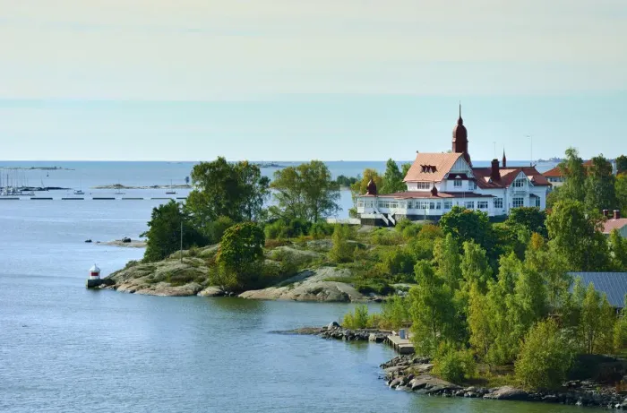 Framed Print : A quiet place in Helsinki in front of the Baltic Sea. Finland