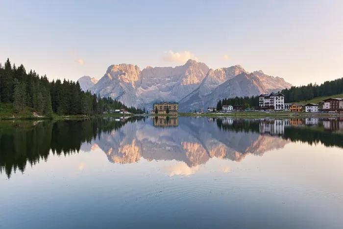Framed Print : A quiet sunset in Misurina, Dolomites, Auronzo di Cadore, Belluno province, Veneto, Italy