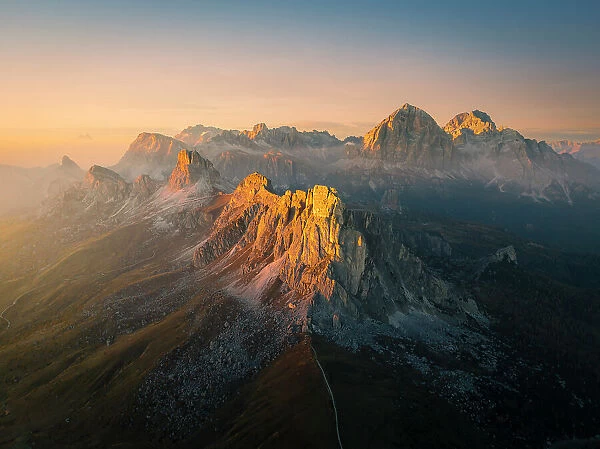 Ra Gusela mountains and Giau Pass, Cortina d'Ampezzo, dolomites, Veneto, Italy