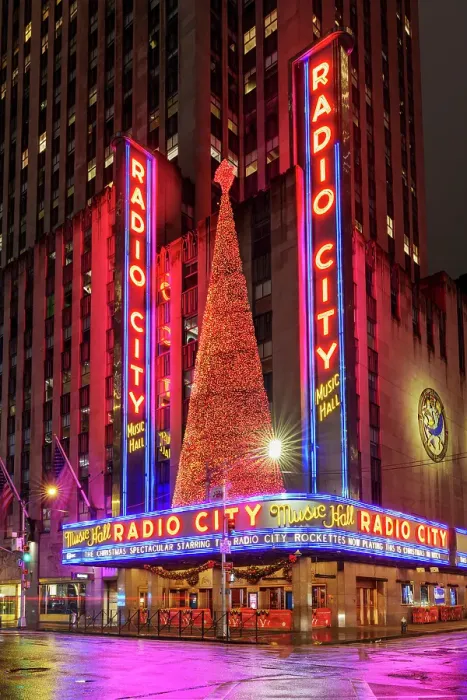 Framed Print : Radio City with christmas decoration Manhattan, New York City, USA