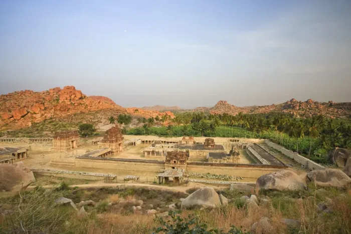 Framed Print : Raghunatha Temple, Malyavanta Hill, Hampi Town, dusk, Karnataka, India