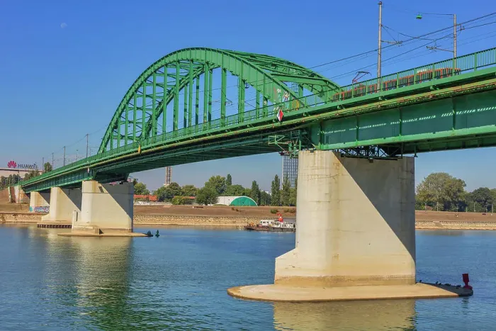 Framed Print : Railroad bridge over river Sava, Belgrade, Serbia Framed Print : Railroad bridge over river Sava, Belgrade, Serbia