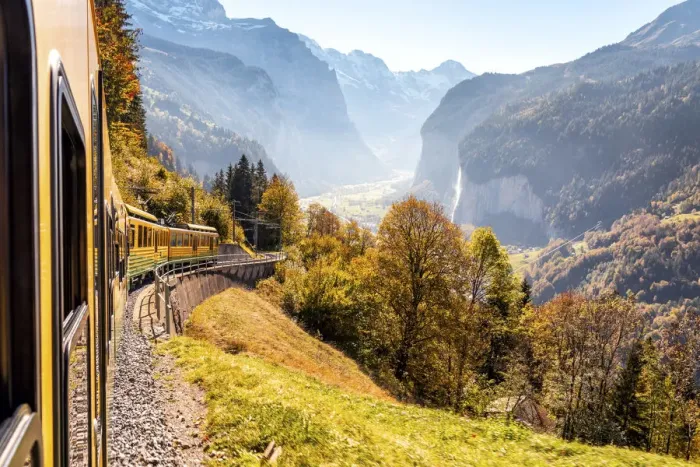 Framed Print : The railway from Lauterbrunnen to Wengen. Wengen, Canton of Bern, Switzerland, Europe Framed Print : The railway from Lauterbrunnen to Wengen. Wengen, Canton of Bern, Switzerland, Europe