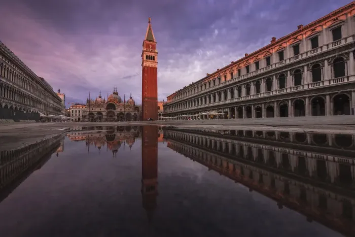 Framed Print : rain puddle reflectio at St. Mark Square, Venice, Italy Framed Print : rain puddle reflectio at St. Mark Square, Venice, Italy