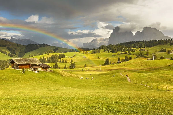 Rainbow on Alpe di Siusi  /  Seiser Alm, South Tyrol, Bolzano province, Trentino Alto Adige