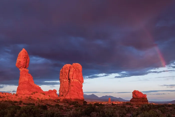 Framed Print : Rainbow over Balanced Rock in Arches National Park, Utah, USA Framed Print : Rainbow over Balanced Rock in Arches National Park, Utah, USA