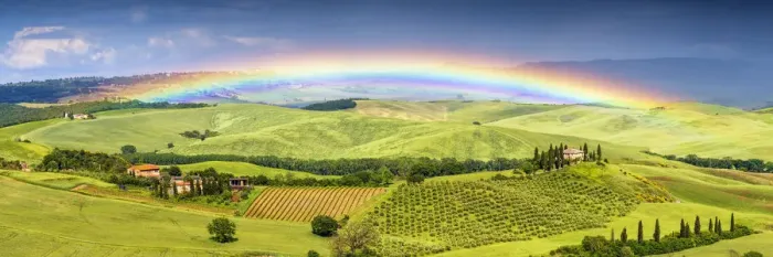 Framed Print : Rainbow over Belvedere, Val d Orcia, Tuscany, Italy Framed Print : Rainbow over Belvedere, Val d Orcia, Tuscany, Italy