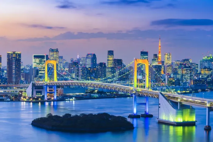 Framed Print : Rainbow Bridge and Tokyo Bay, Odaiba, Tokyo, Kanto region, Japan Framed Print : Rainbow Bridge and Tokyo Bay, Odaiba, Tokyo, Kanto region, Japan
