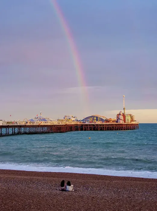 Framed Print : Rainbow over the Brighton Palace Pier, City of Brighton and Hove, East Sussex, England, United Kingdom Framed Print : Rainbow over the Brighton Palace Pier, City of Brighton and Hove, East Sussex, England, United Kingdom