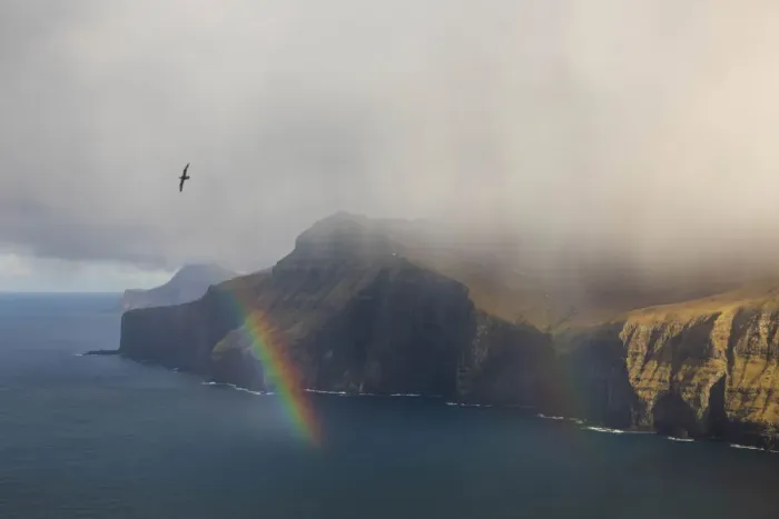 Framed Print : Rainbow along the coast of Eysturoy. Faroe Islands Framed Print : Rainbow along the coast of Eysturoy. Faroe Islands