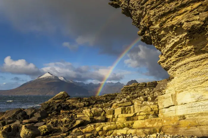 Framed Print : Rainbow at Elgol, Isle of Skye, Highland Region, Scotland Framed Print : Rainbow at Elgol, Isle of Skye, Highland Region, Scotland