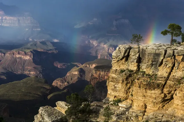 Framed Print : Rainbow at Grand Canyon National Park, South Rim, The Village Point, Arizona, North Framed Print : Rainbow at Grand Canyon National Park, South Rim, The Village Point, Arizona, North