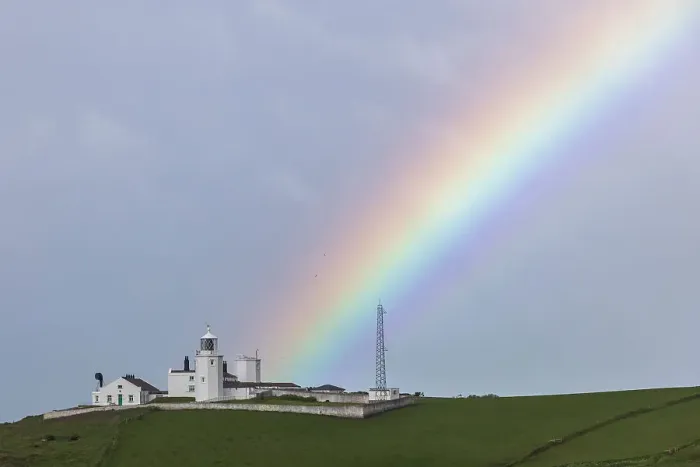 Framed Print : Rainbow over Lizard Point Lighthouse on the Lizard Peninsula, Cornwall, England. Spring (April) 2024 Framed Print : Rainbow over Lizard Point Lighthouse on the Lizard Peninsula, Cornwall, England. Spring (April) 2024