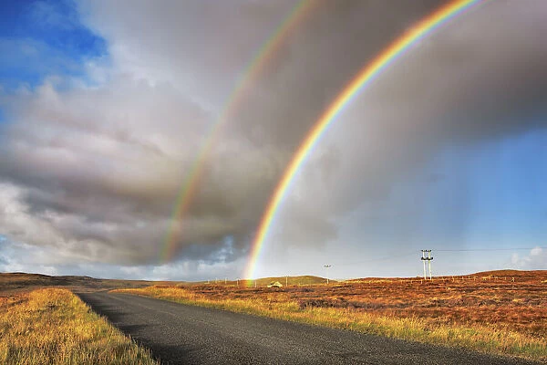 Rainbow over the moors of Lewis - United Kingdom, Scotland, Outer Hebrides, Lewis