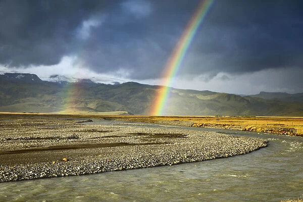 Rainbow over river - Iceland, Southern Region, Vik
