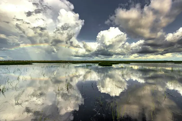 Framed Print : Rainbow over Swim Creek floodplain, Bamurru Plains, Northern Territory, Australia Framed Print : Rainbow over Swim Creek floodplain, Bamurru Plains, Northern Territory, Australia