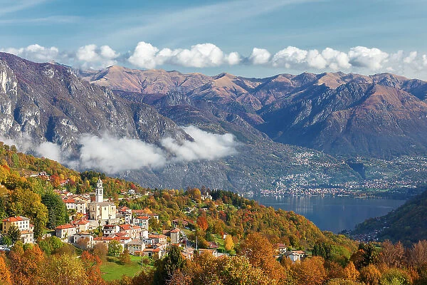 Ramponio Verna village in a autumn time. Lugano lake, Intelvi valley (val d'Intelvi), Como province, Lombardy, Italy