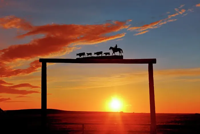 Framed Print : Ranch gate at sunset near Strathmore, Alberta, Canada Framed Print : Ranch gate at sunset near Strathmore, Alberta, Canada
