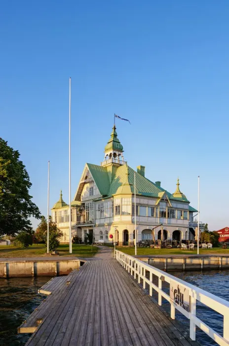 Framed Print : Ravintola Restaurant at sunset, Valkosaari Island, Helsinki, Uusimaa County, Finland