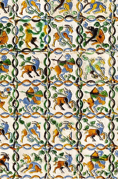 Real Alcazar azulejos details. Seville, Andalucia, Spain