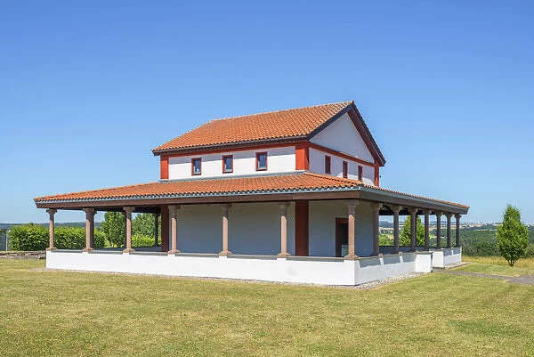 Reconstructed gallo-roman Temple on Martberg, Pommern, Mosel Valley, Rhineland-Palatinate