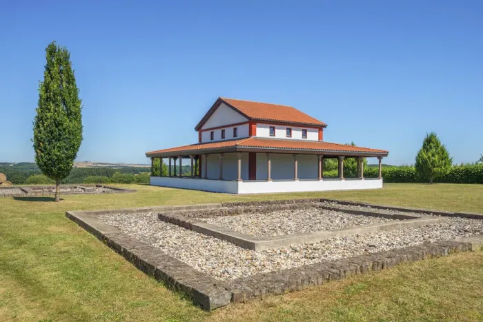 Framed Print : Reconstructed gallo-roman Temple on Martberg, Pommern, Mosel Valley, Rhineland-Palatinate Framed Print : Reconstructed gallo-roman Temple on Martberg, Pommern, Mosel Valley, Rhineland-Palatinate